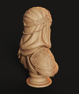 Desert Warrior Bust STL | Character Bust 3D Print | HighDetail 3d model