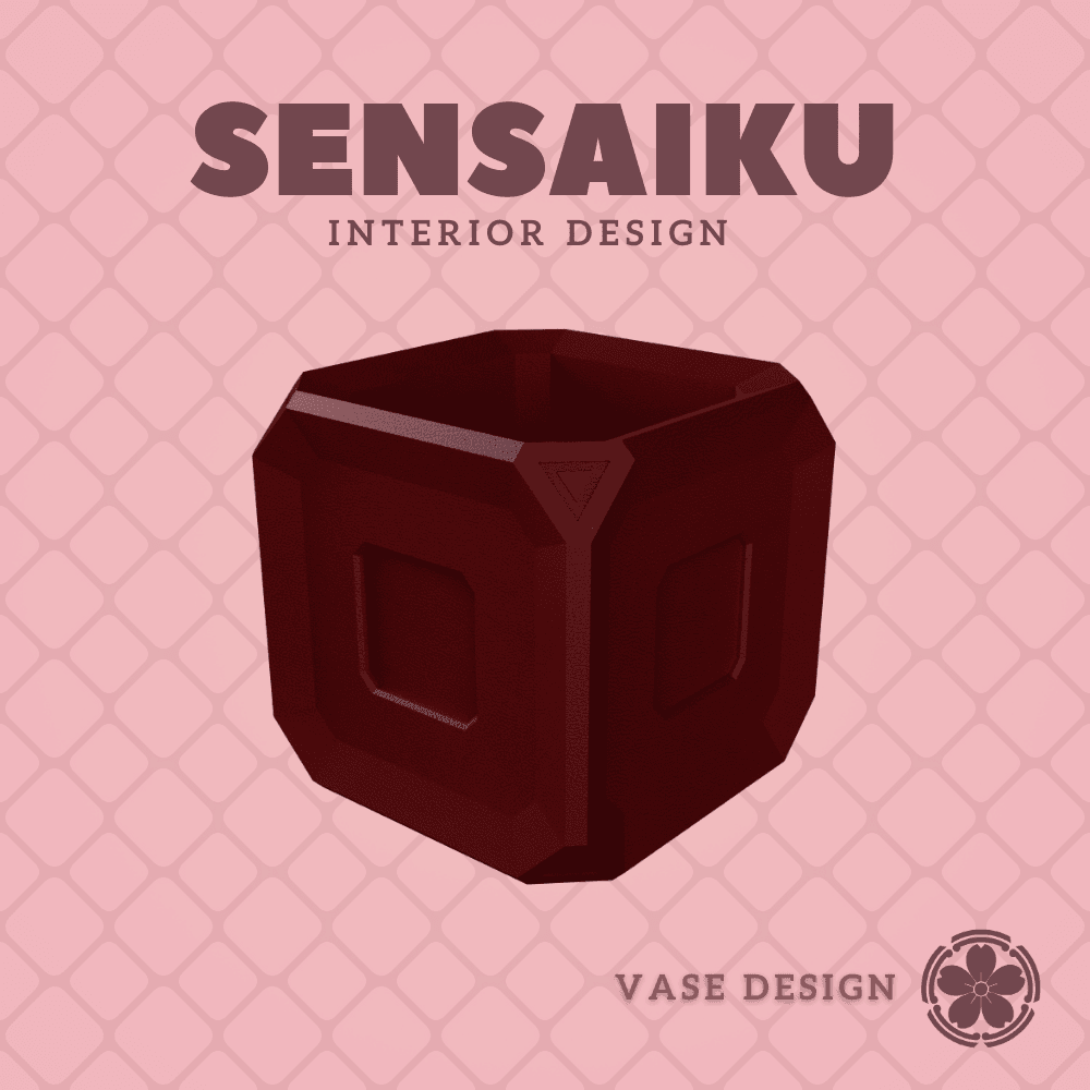 35. Cube 35 Custom Vase Design - Ikebana Home Decoration 3d model