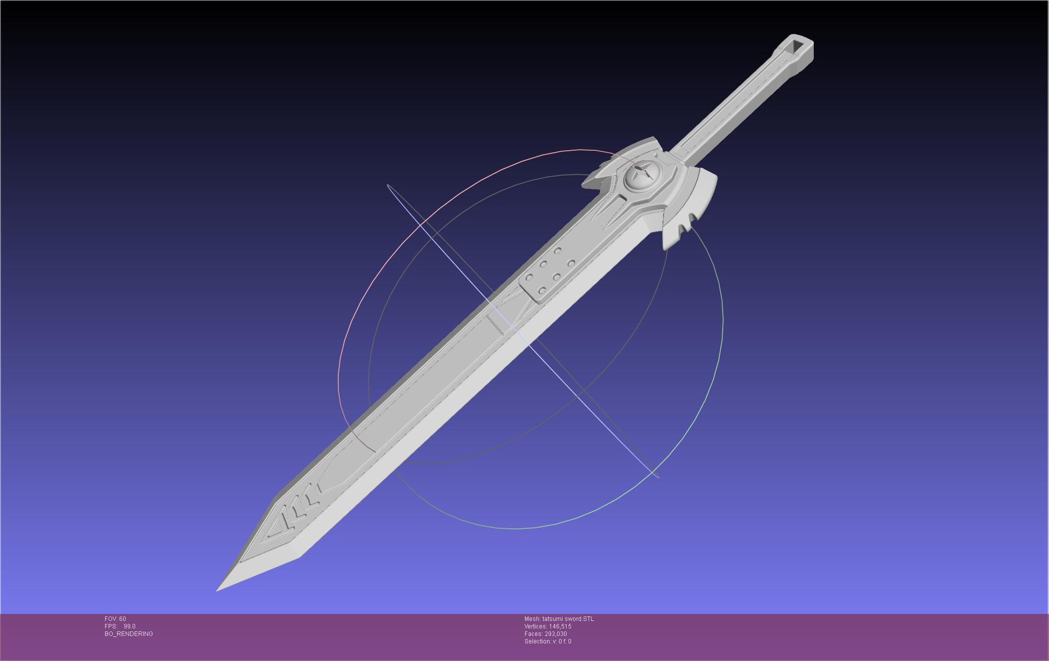 Akame Ga Kill Tatsumi Incursio Sword Printable Assembly 3d model