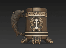 VIKING BEAR CAN HOLDER - DECORATIVE 3D MODEL (STL FILE) 3d model
