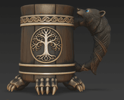 VIKING BEAR CAN HOLDER - DECORATIVE 3D MODEL (STL FILE) 3d model