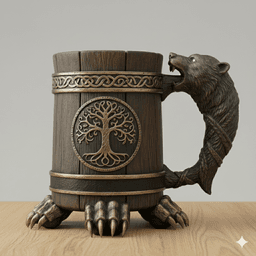 VIKING BEAR CAN HOLDER - DECORATIVE 3D MODEL (STL FILE) 3d model
