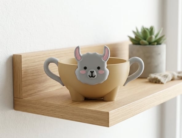 Adorable Llama Bowl with Handles 3d model