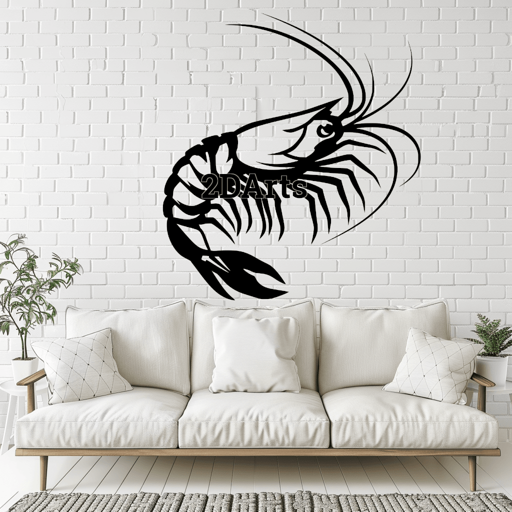 Shrimp 2D Wall Art/Window Art - Digital STL & SVG File for 3D Printing or Laser Cutting 3d model