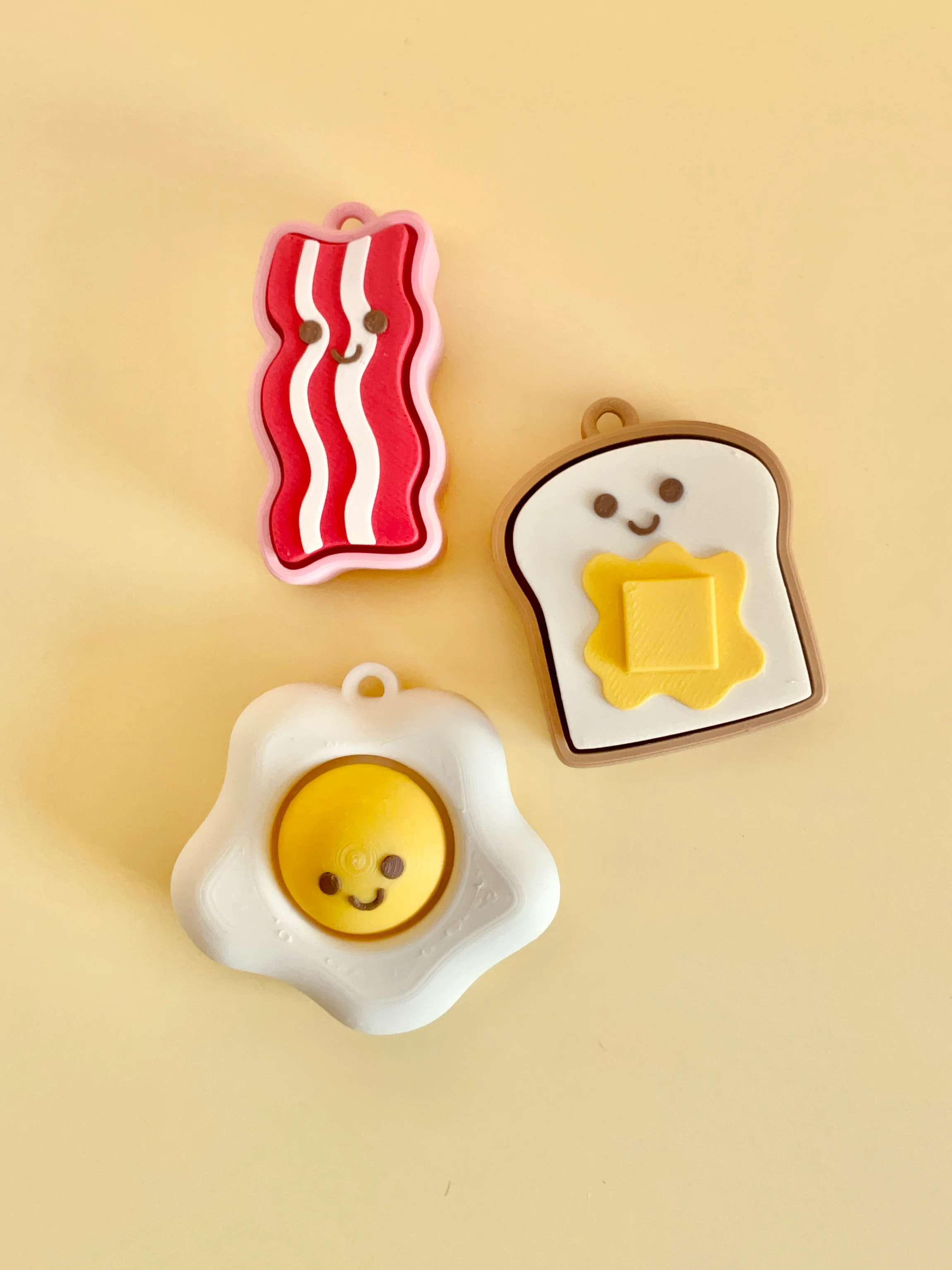Breakfast Friends Clicker Keychain Fidget Toy Bundle 3d model