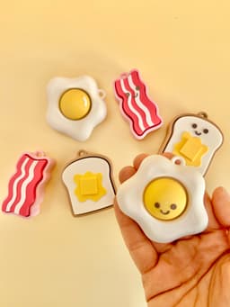 Breakfast Friends Clicker Keychain Fidget Toy Bundle 3d model