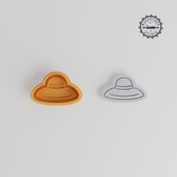 Sun Hat Shape Cutter & Stamp, Cookie & Fondant Mold, Sizes S/M/L, 6 Piece Summer Fashion Set PRODUCT_1148 3d model