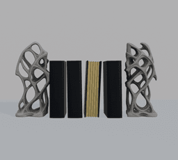 Modern Lattice Bookends – Organic Sculptural Book Holder Set for Minimalist & Gothic Decor 3d model