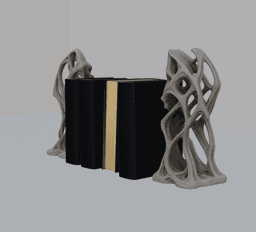 Modern Lattice Bookends – Organic Sculptural Book Holder Set for Minimalist & Gothic Decor 3d model