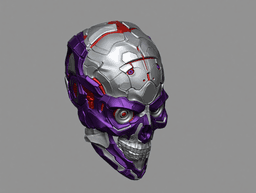 Cyber Skull Helmet – STL & 3MF (Multicolor) 3d model