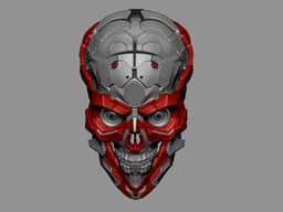 Cyber Skull Helmet – STL & 3MF (Multicolor) 3d model