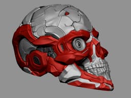 Cyber Skull Helmet – STL & 3MF (Multicolor) 3d model