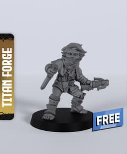 Halfling Male Rogue - With Free Dragon - 5e DnD Inspired for RPG and Wargamers 3d model