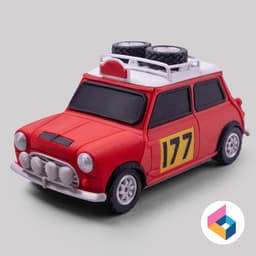 Foldable Morris Mini Cooper-S Rally 3d model