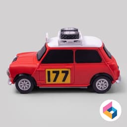 Foldable Morris Mini Cooper-S Rally 3d model