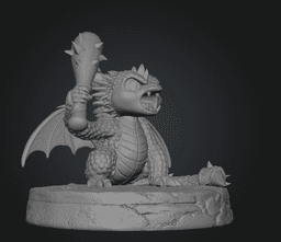 Angry Warrior Dragon STL File for 3D Printing 3d model