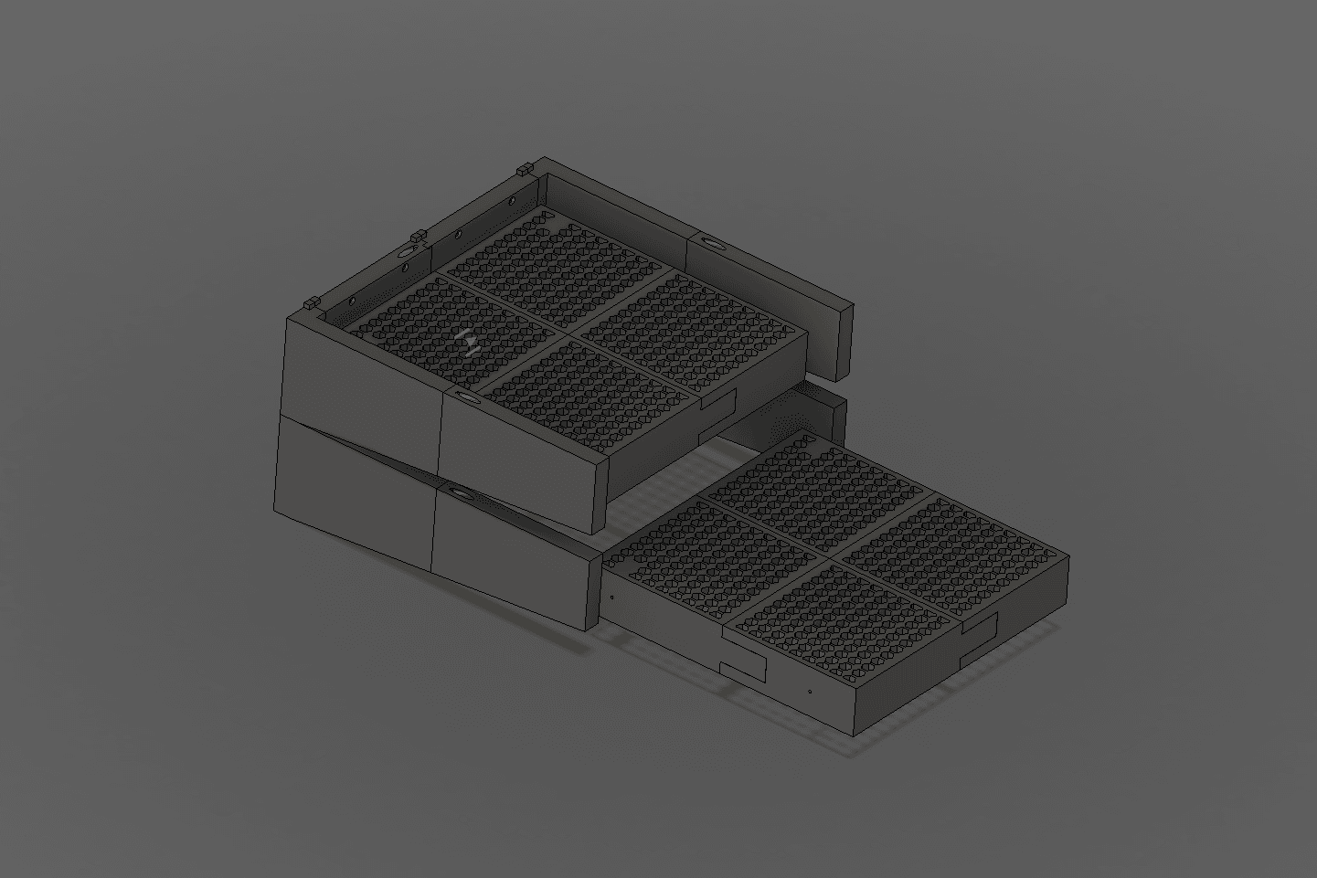 Computer Tray Wall Mount, Stackable 3d model