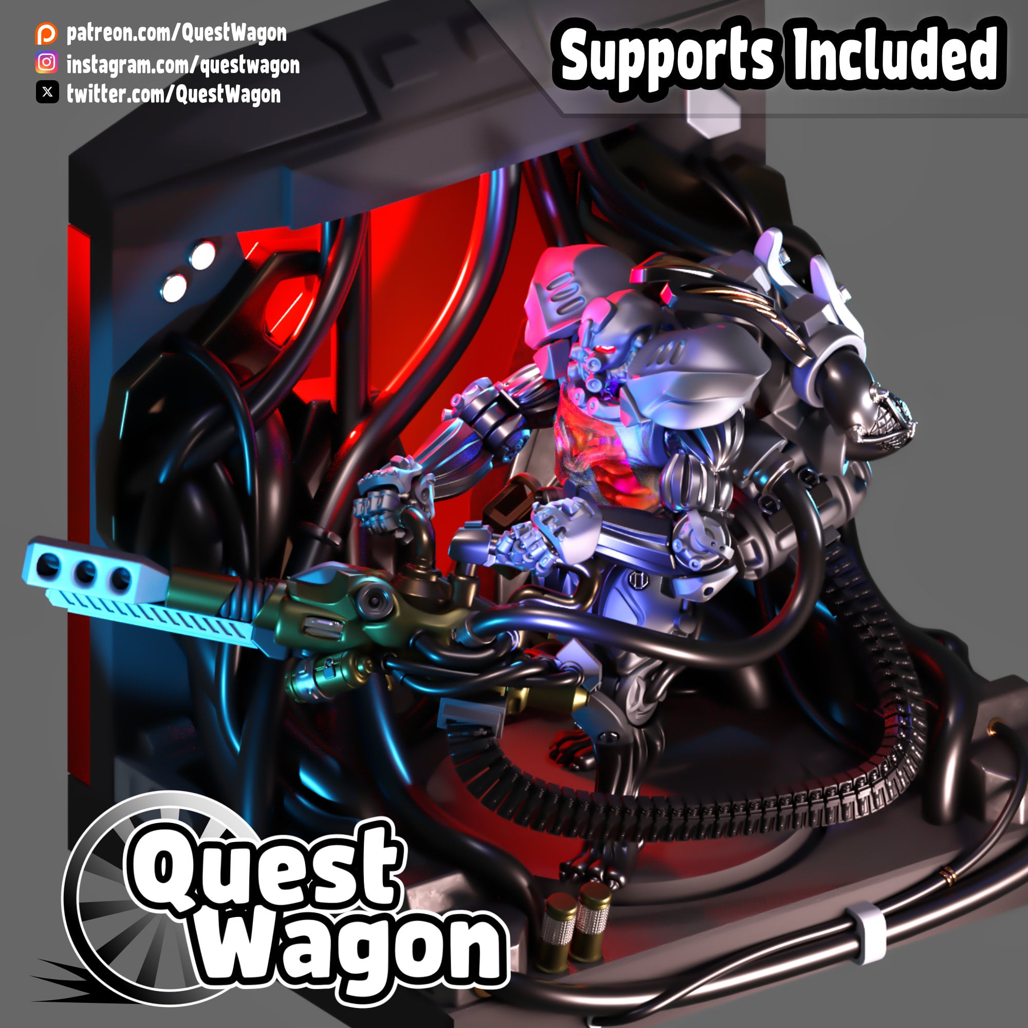 Modular Cyber Warrior: Heavy Weapon 3d model