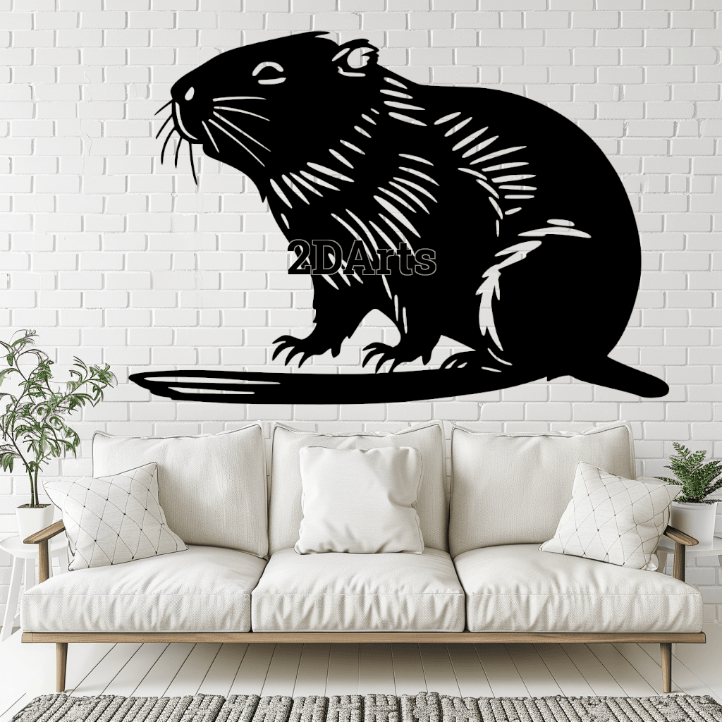 Beaver 2D Wall Art/Window Art - Digital STL & SVG File for 3D Printing or Laser Cutting 3d model
