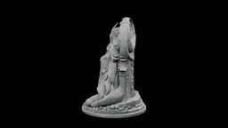 Veiled Eclipse Goddess STL - Dark Mythic Divine Statue 3d model