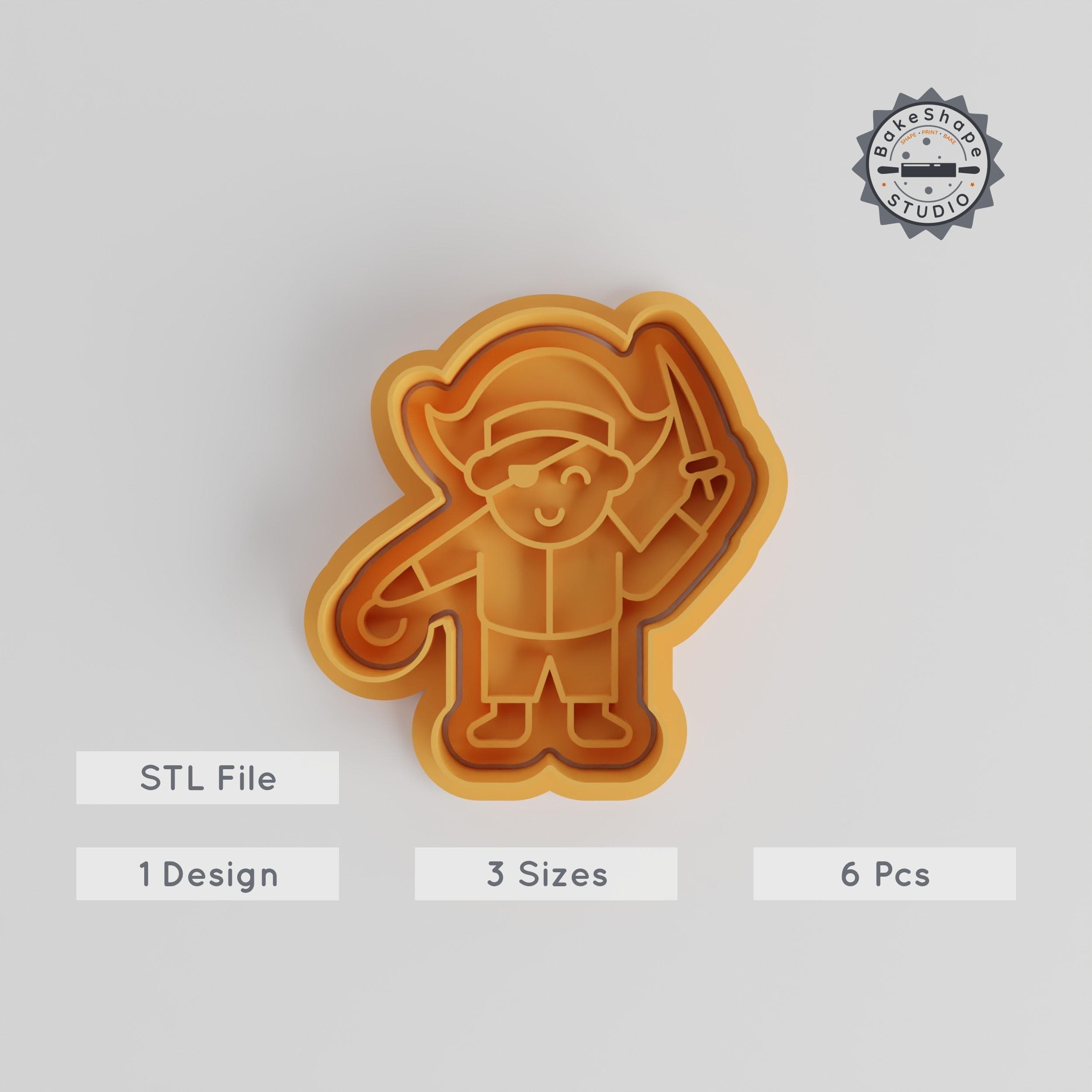 Pirate Shape Cutter & Stamp, Cookie & Fondant Set, 3 Sizes, Perfect for Halloween Party & Kids Costumes PRODUCT_5652 3d model