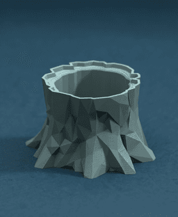 Poly Tree Stump Pot 3d model