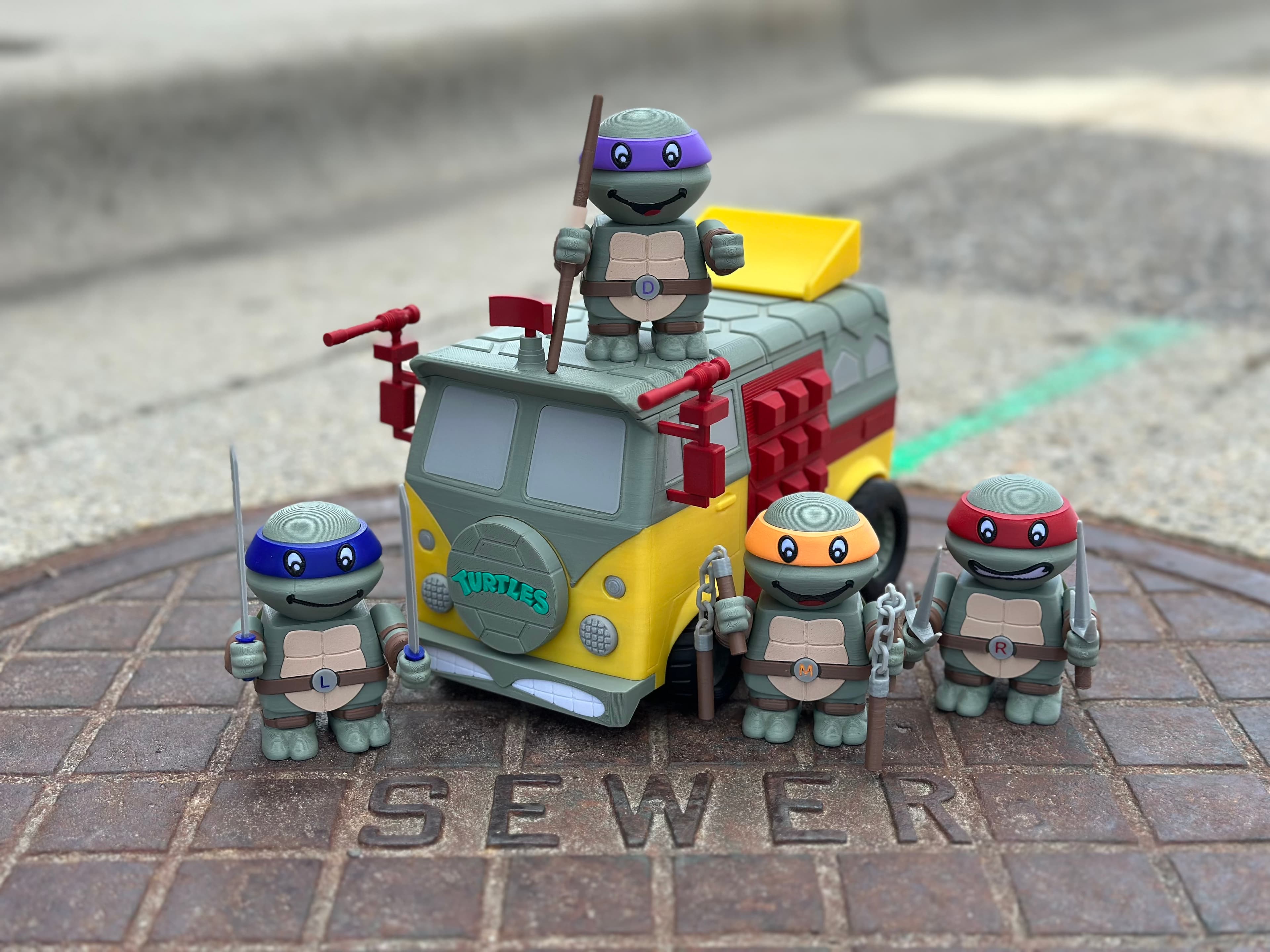 Printed the TMNT Party Wagon at 100% and the TMNT Chunks at 50%.
