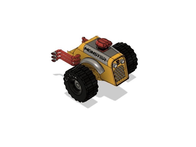 Yellow Monster Truck Adapter For Yellow Road Roller (Adapter) 3d model