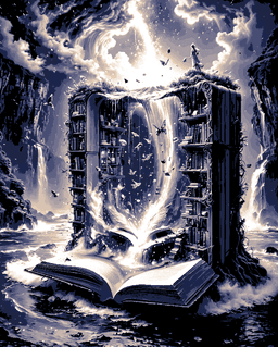 Library opening to the worlds beyond - - Art panel #3 of designs from the books 3d model