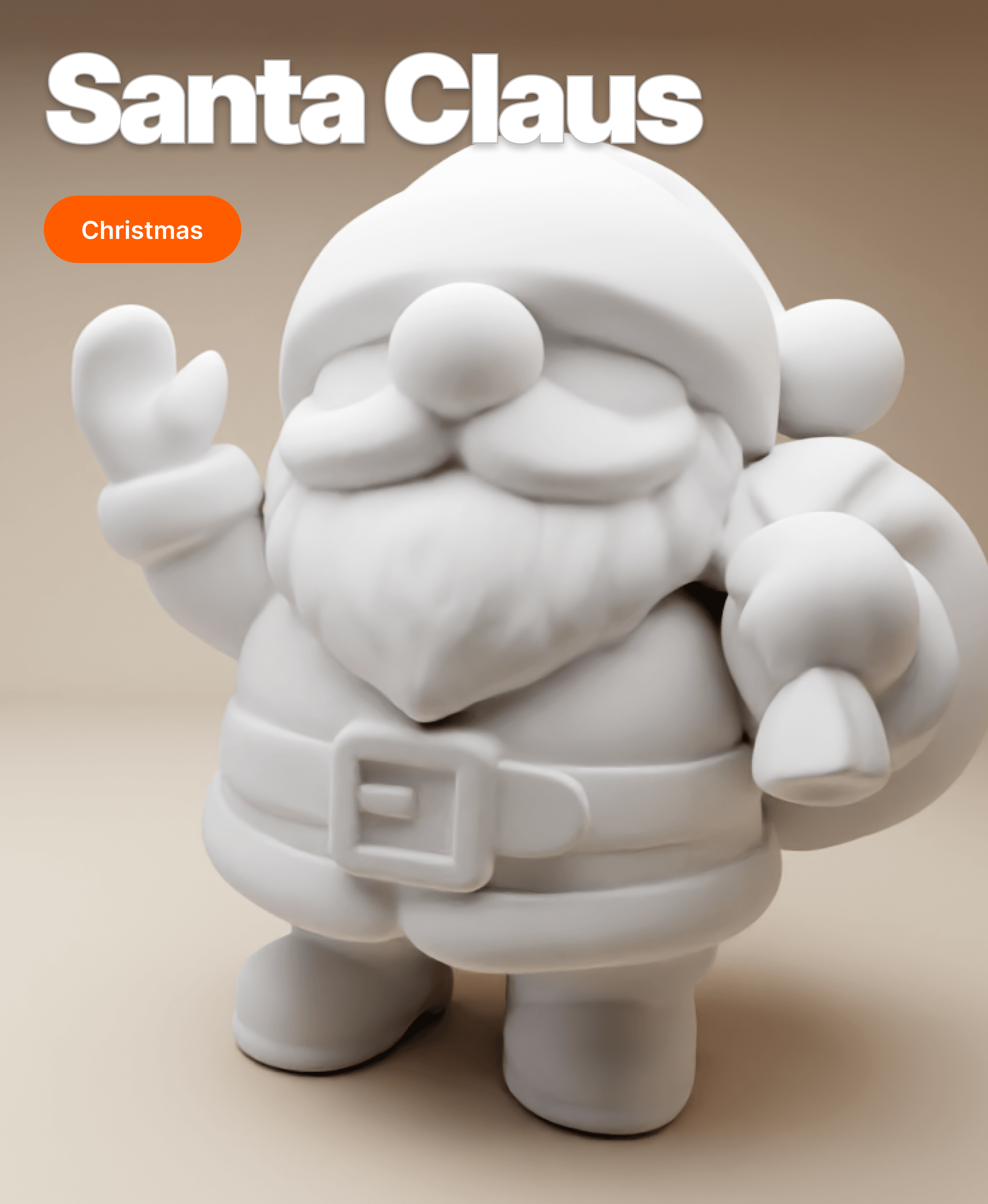 Chubby Santa Claus – 3D Printable Christmas Figurine 3d model