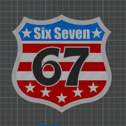 Route 67 Six Seven Viral Meme Road Sign – Single Extruder Multicolor | Fast Print | Minimal Purge 3d model