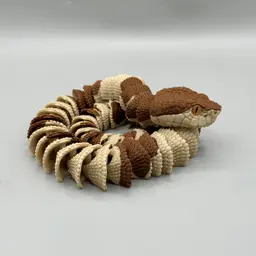 Articulated Copperhead Snake | Pre-Painted + Optional 8mm Glass Eye Version 3d model