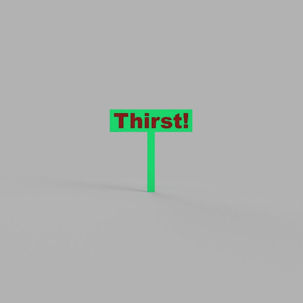 Thirst sign no multi color 3d model