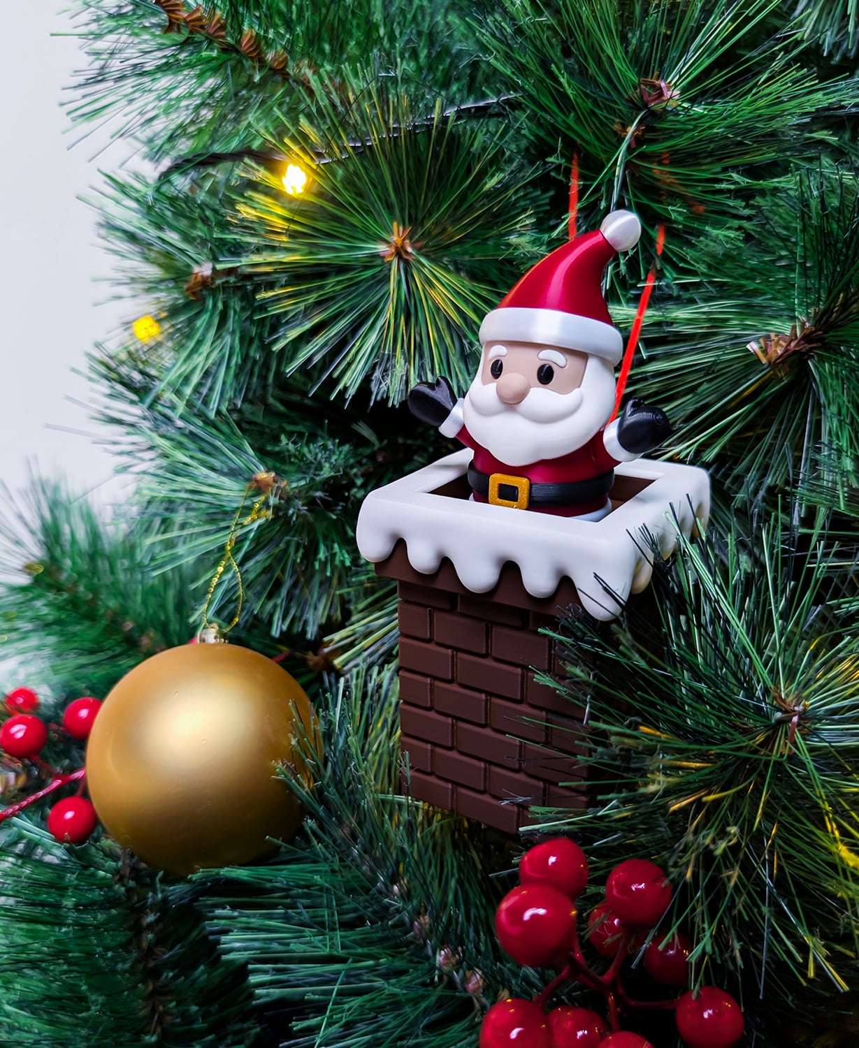Magic Santa Chimney Ornament 3d model