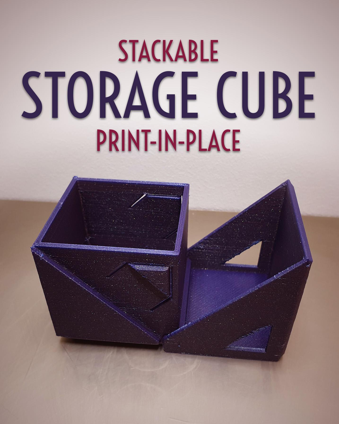 Print-in-Place Stackable Storage Cube 3d model