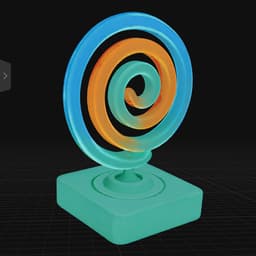 Abstract Neon Spiral Sculpture 3d model
