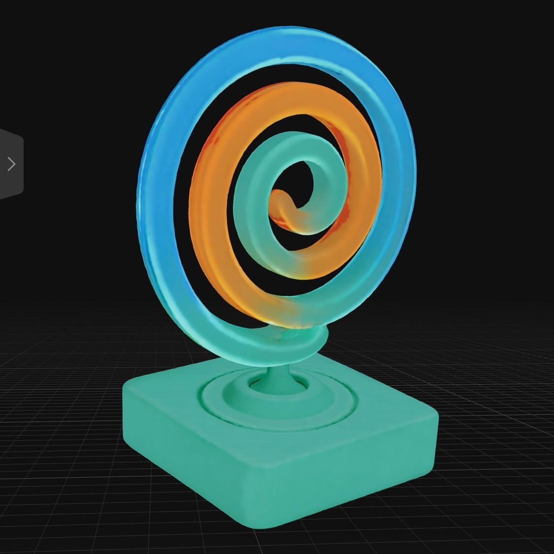 Abstract Neon Spiral Sculpture 3d model