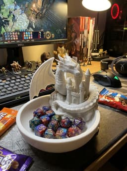 Dragon Guardian Castle Dice Bowl and Tabletop Storage 3d model