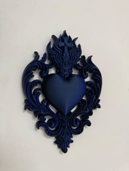 Flame of Faith Sacred Heart Wall Plaque Gothic Decor 3d model