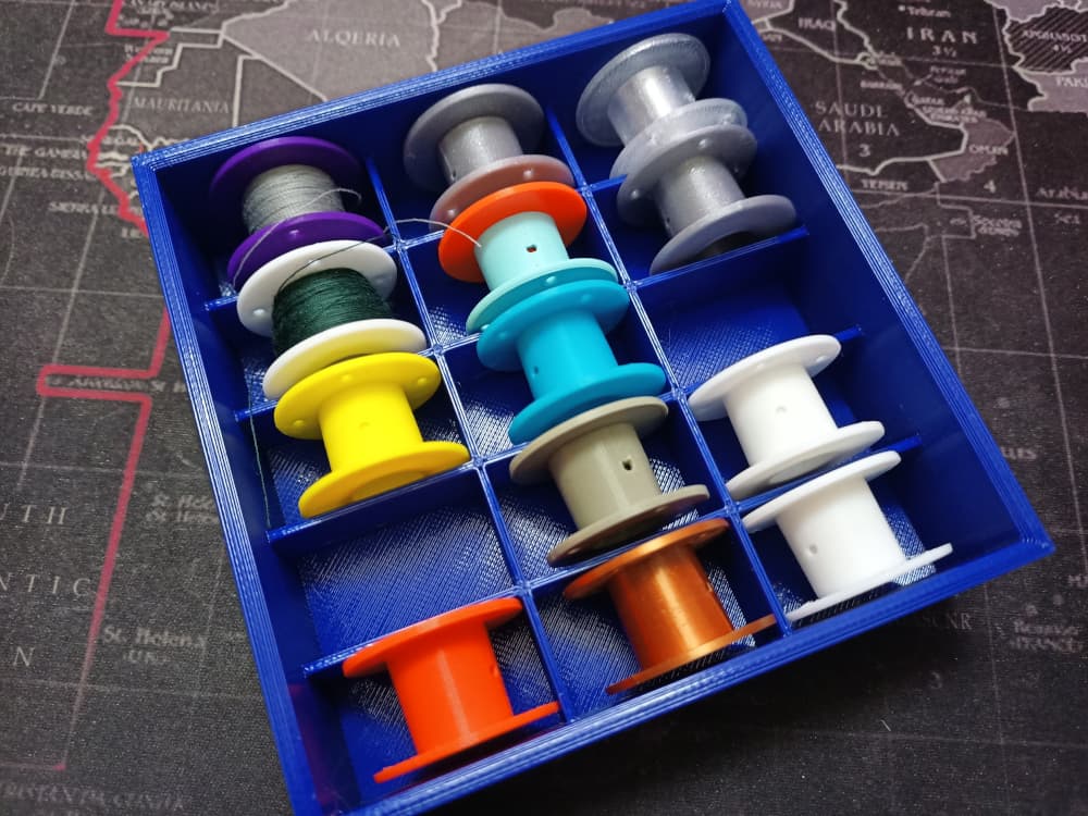Sewing spool for bernina sewing machine and storage bin 3d model