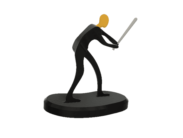 Baseball Athlete Minimalist Square 3d model