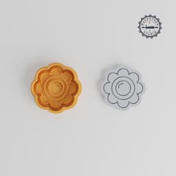 Large Daisy Cookie Cutter & Stamp Set, Floral Baking Tools, Fondant & Dough, S/M/L Sizes, Botanical Blossom Design PRODUCT_398 3d model