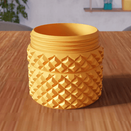 Geometric Knurled Box with Threaded Lid 3d model