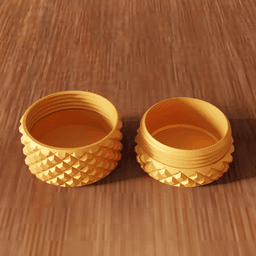 Geometric Knurled Box with Threaded Lid 3d model