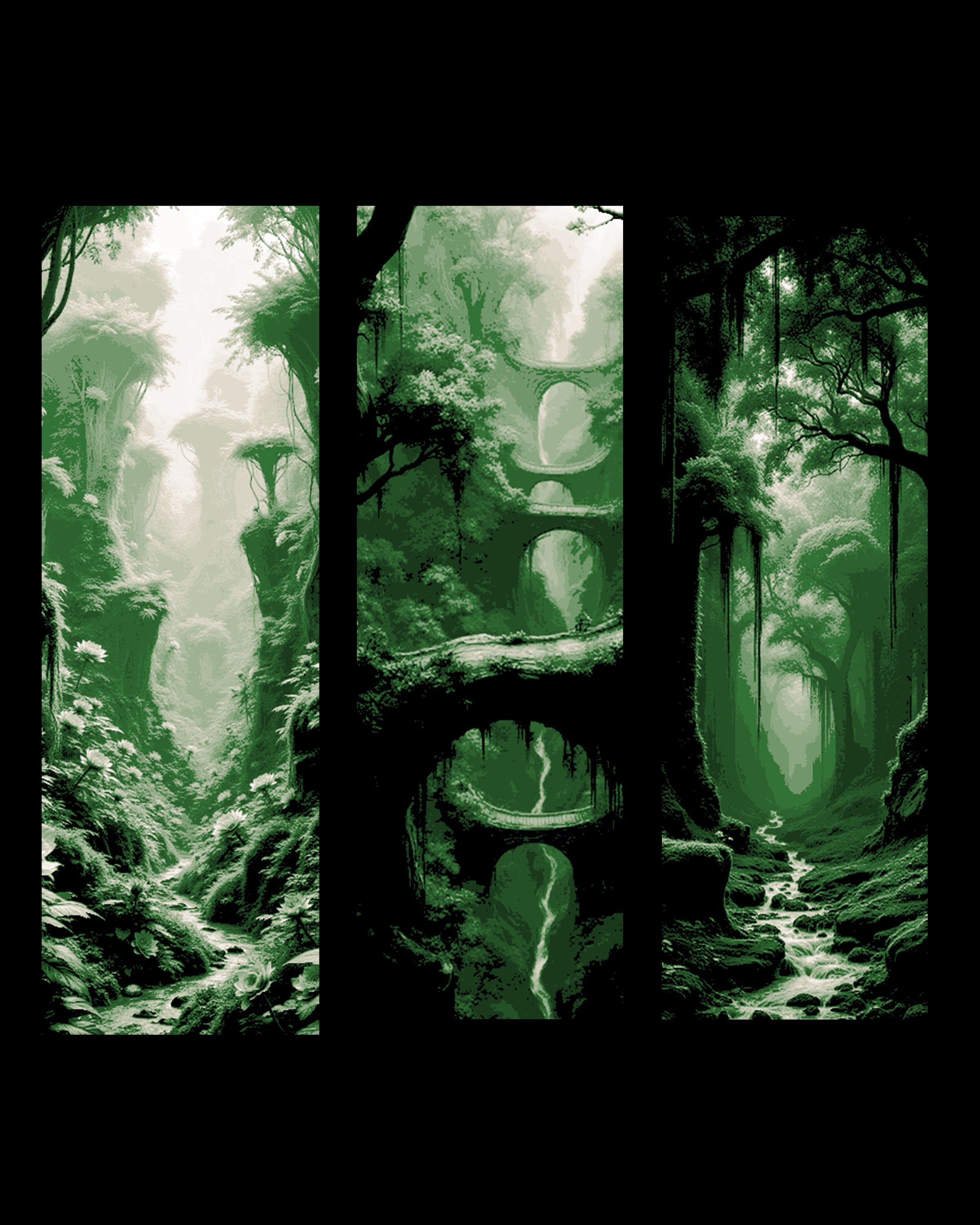 Mother nature taking back the land - Green visions - Set of bookmarks 3d model
