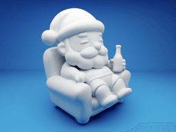 Beer-Drinking Chill Santa – Relaxed Christmas 3D Printable Figure 3d model