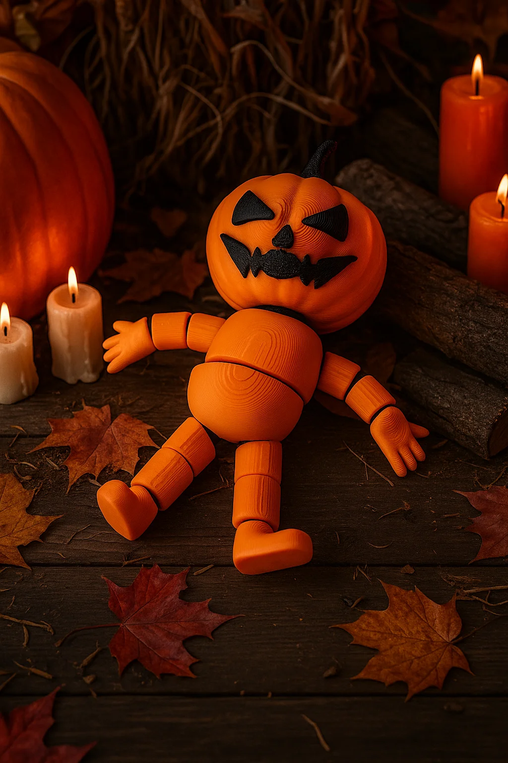 Pumpkin Jack – Articulated Halloween Pumpkin Toy 3d model