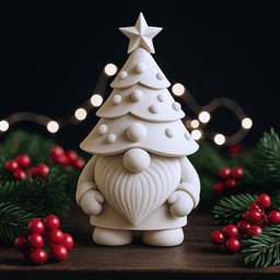 Christmas Tree Hat Gnome Figure | Festive Holiday Decor | Whimsical Winter Decoration 3d model