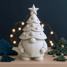 Christmas Tree Hat Gnome Figure | Festive Holiday Decor | Whimsical Winter Decoration 3d model