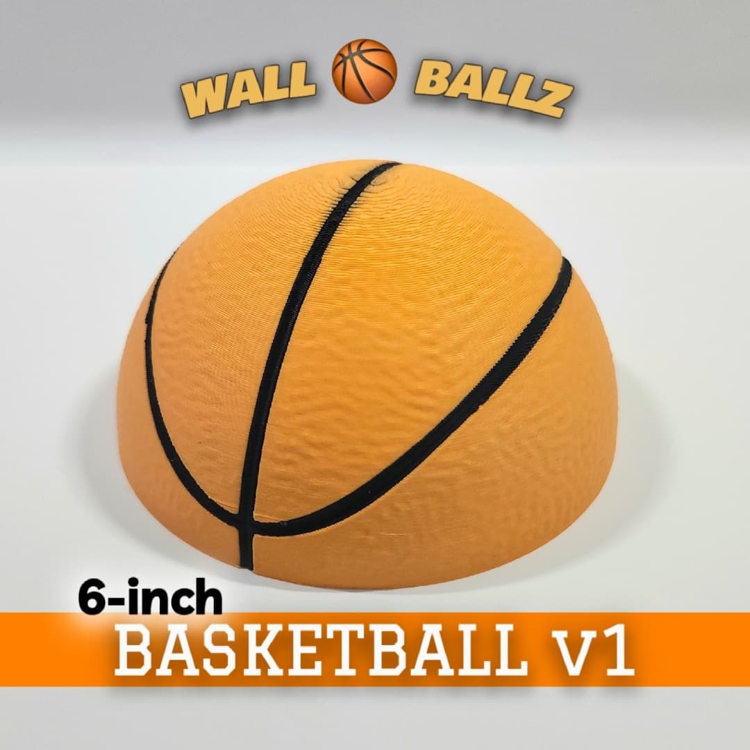 6" Decorative Basketball v1 :: 'Wall Ballz' Hanging Pop-Out 3D Art Collection 3d model